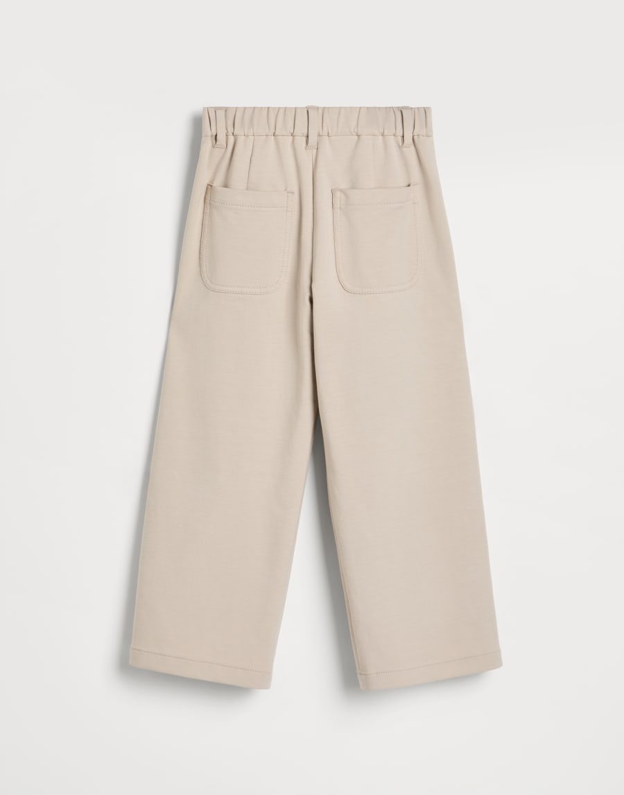 French terry A-line trousers Beige Girls - Brunello Cucinelli