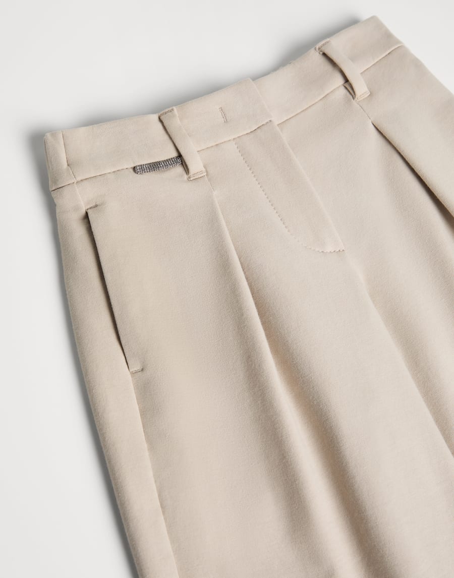 French terry A-line trousers Beige Girls - Brunello Cucinelli