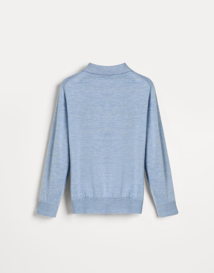 Lightweight knit Polo Sky Blue Boys - Brunello Cucinelli