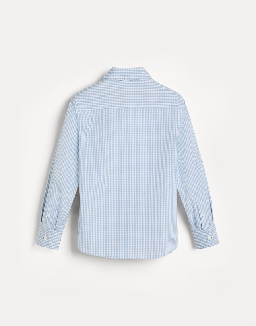 Check shirt Sky Blue Boys - Brunello Cucinelli
