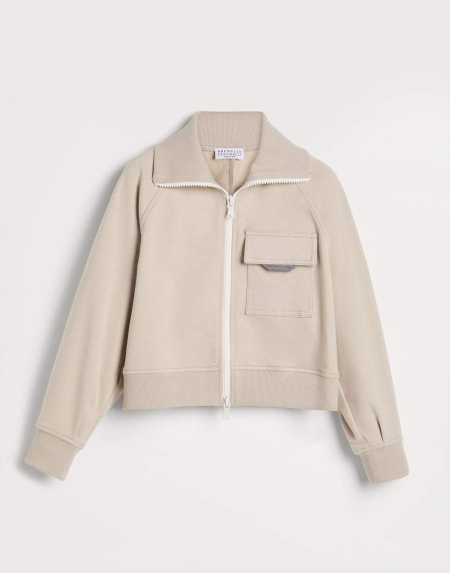 Lightweight French terry sweatshirt Beige Girls - Brunello Cucinelli