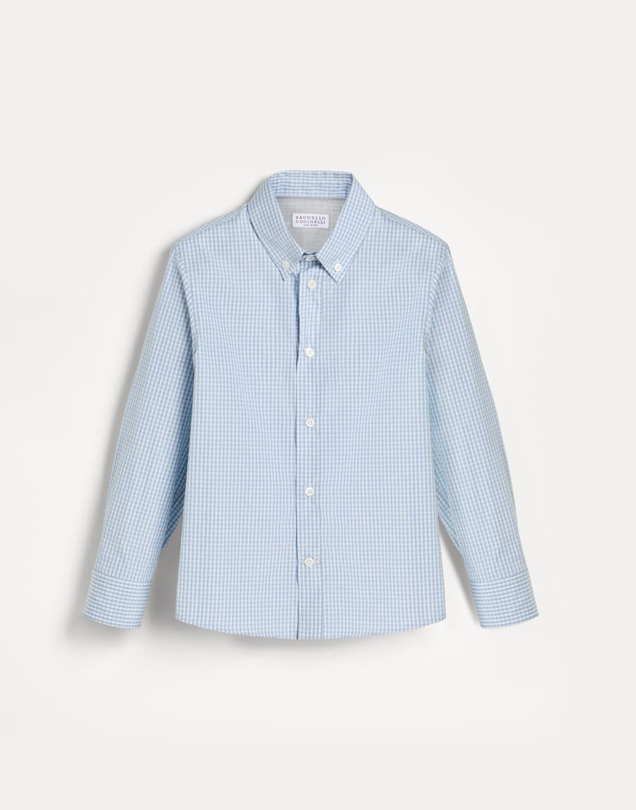 Check shirt Sky Blue Boys - Brunello Cucinelli