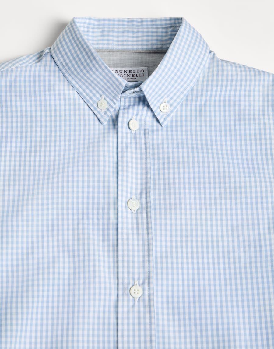 Check shirt Sky Blue Boys - Brunello Cucinelli