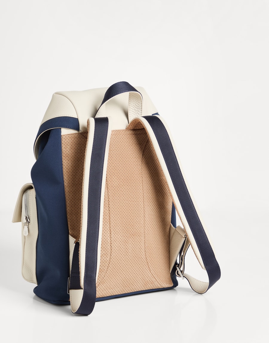 Calfskin backpack Blue Boys - Brunello Cucinelli