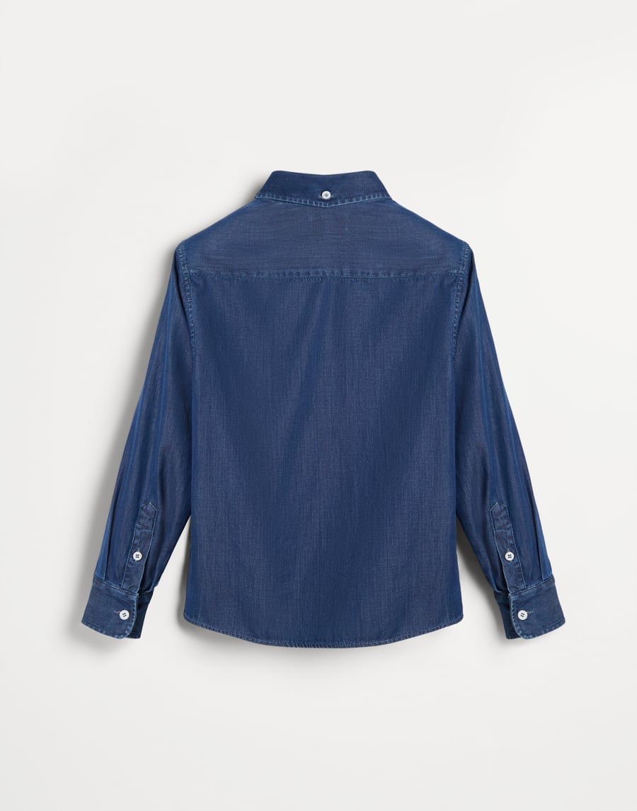 Lightweight denim shirt Dark Denim Boys - Brunello Cucinelli