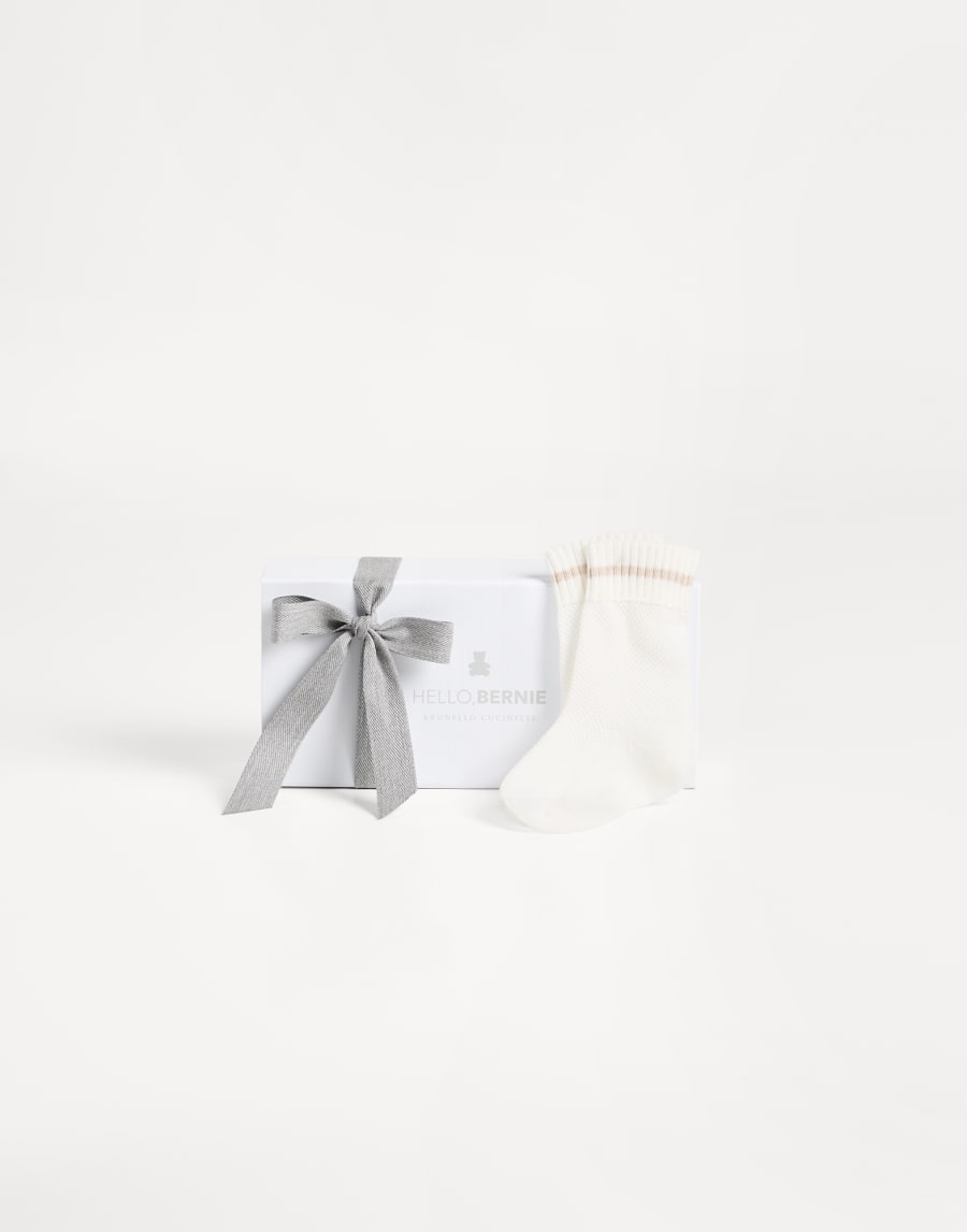 Baby Bernie Waffle stitch socks Beige Baby - Brunello Cucinelli