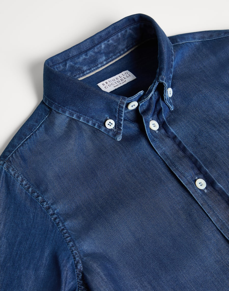 Lightweight denim shirt Dark Denim Boys - Brunello Cucinelli