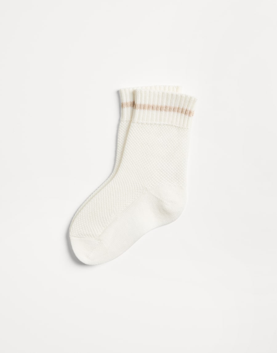 Bernie Baby Waffle stitch socks Beige Baby - Brunello Cucinelli