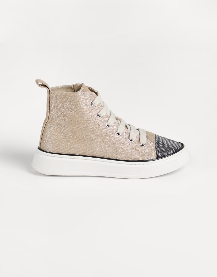 Sparkling denim sneakers Beige Girls - Brunello Cucinelli