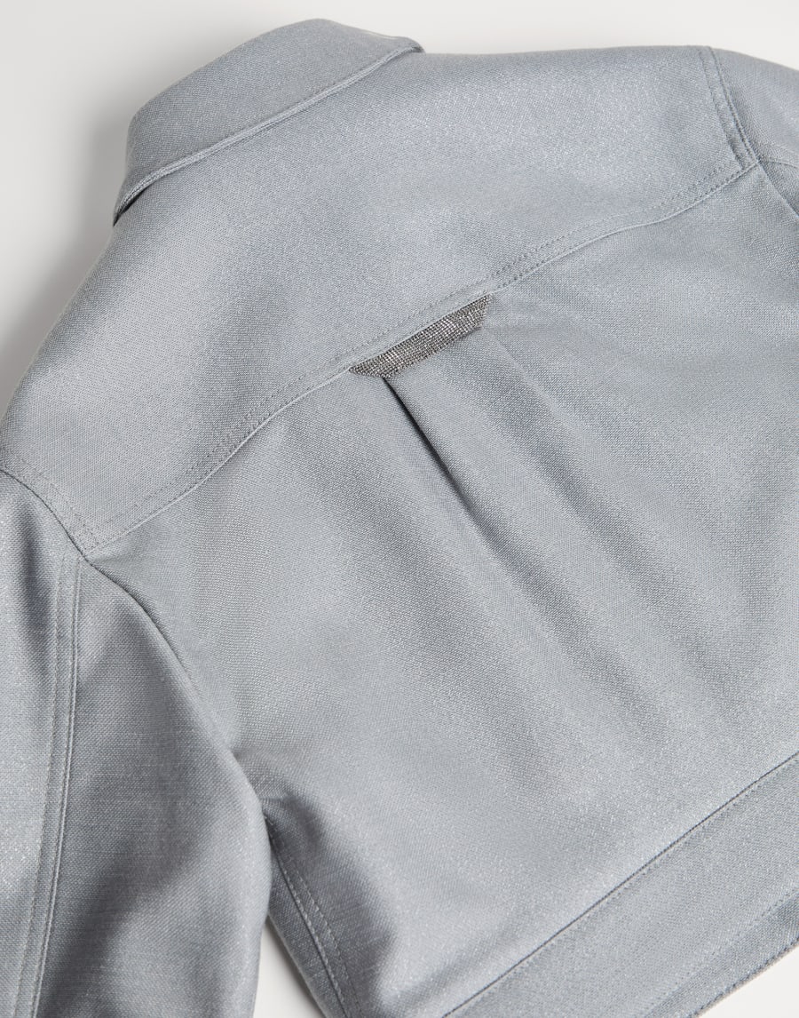 Blouson en panama de laine vierge Gris Perle Fille - Brunello Cucinelli