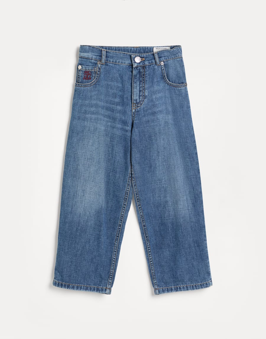 Pantalón Baggy Denim Claro Niño - Brunello Cucinelli