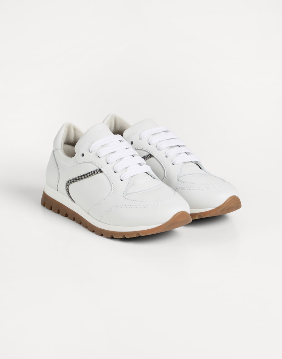 カーフスキンスニーカー ホワイト ガールズ - Brunello Cucinelli