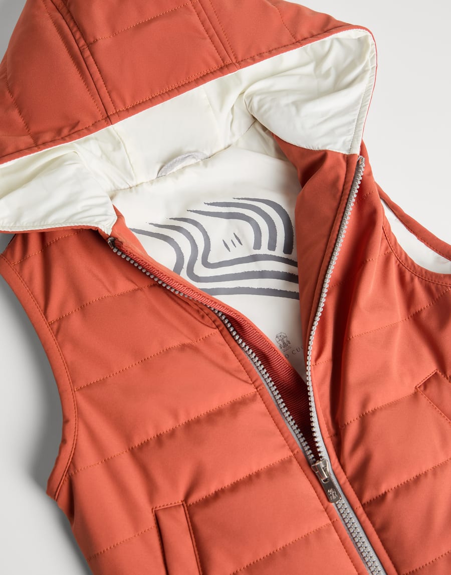 Nylon vest with padding Orange Boys - Brunello Cucinelli