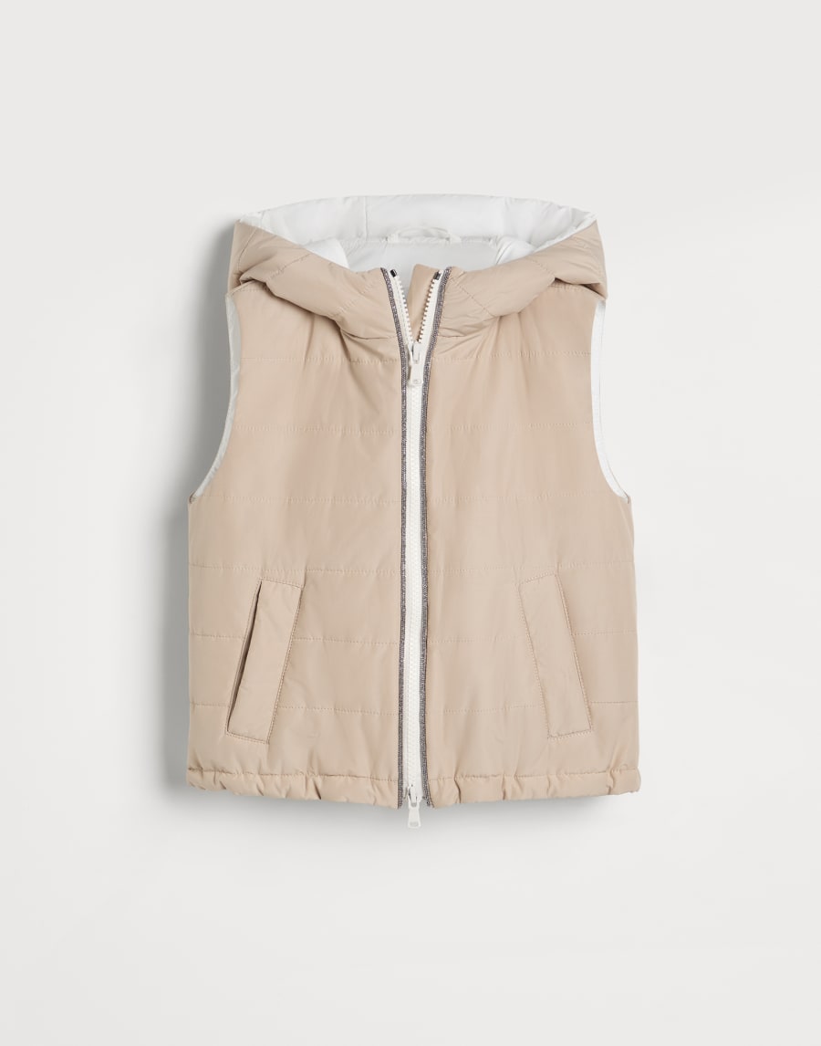 Gilet con imbottitura in Thermore® Beige Bambina - Brunello Cucinelli