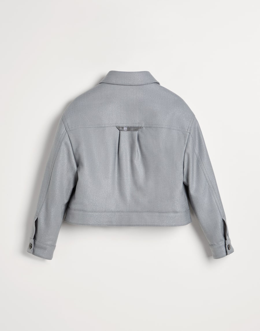 Blouson en panama de laine vierge Gris Perle Fille - Brunello Cucinelli