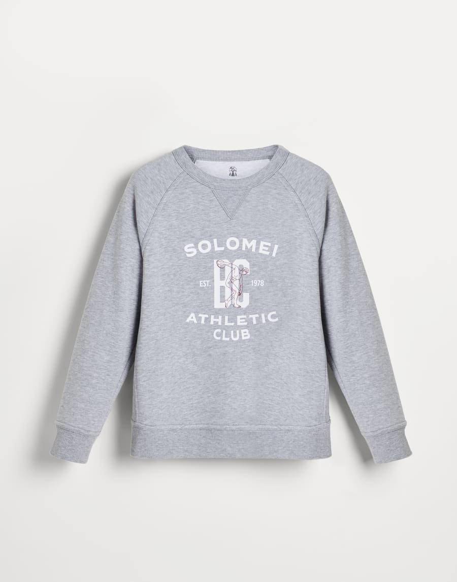 Cotton French terry sweatshirt Light Grey Boys - Brunello Cucinelli