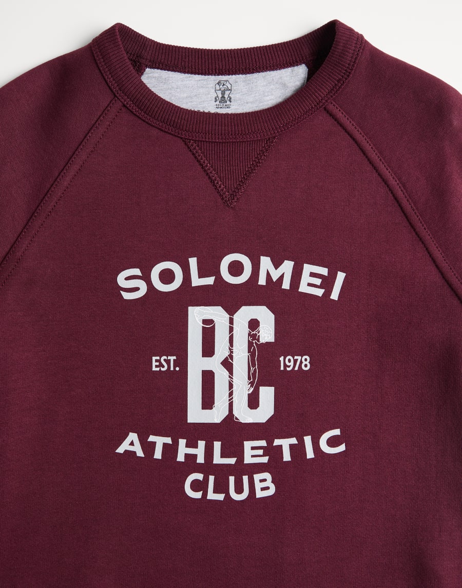 Sweatshirt aus Baumwoll-Sweatjersey Burgundy Jungen - Brunello Cucinelli