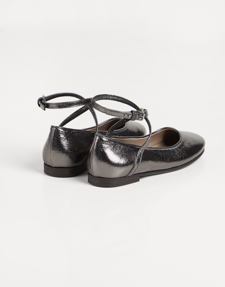 Lamé calfskin flats Silver Girls - Brunello Cucinelli