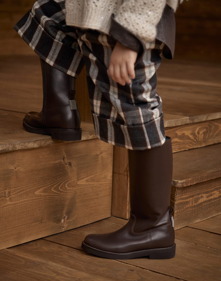 エクイストリアンブーツ ダークブラウン ガールズ - Brunello Cucinelli