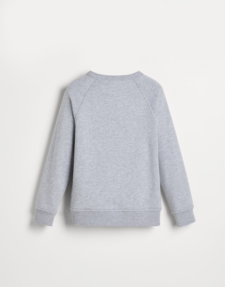 Cotton French terry sweatshirt Light Grey Boys - Brunello Cucinelli