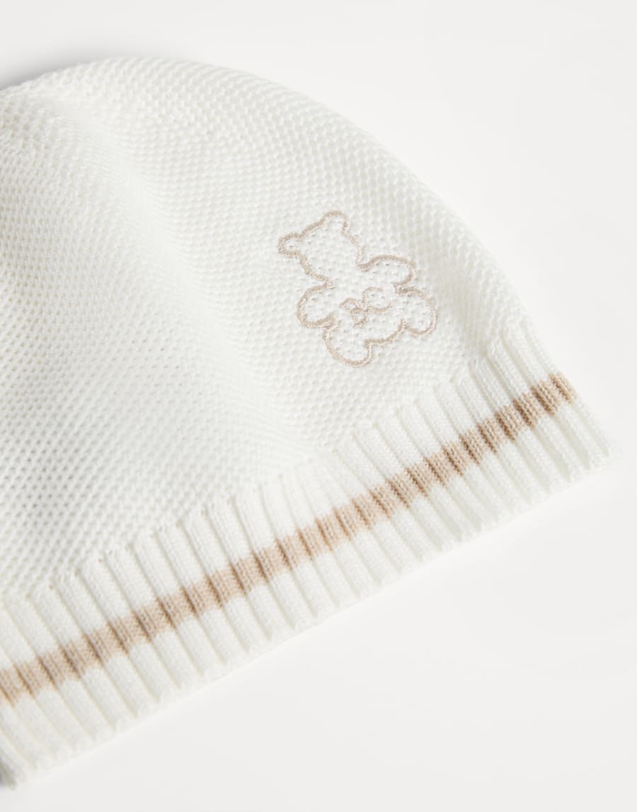 Baby Bernie knit beanie Beige Baby - Brunello Cucinelli