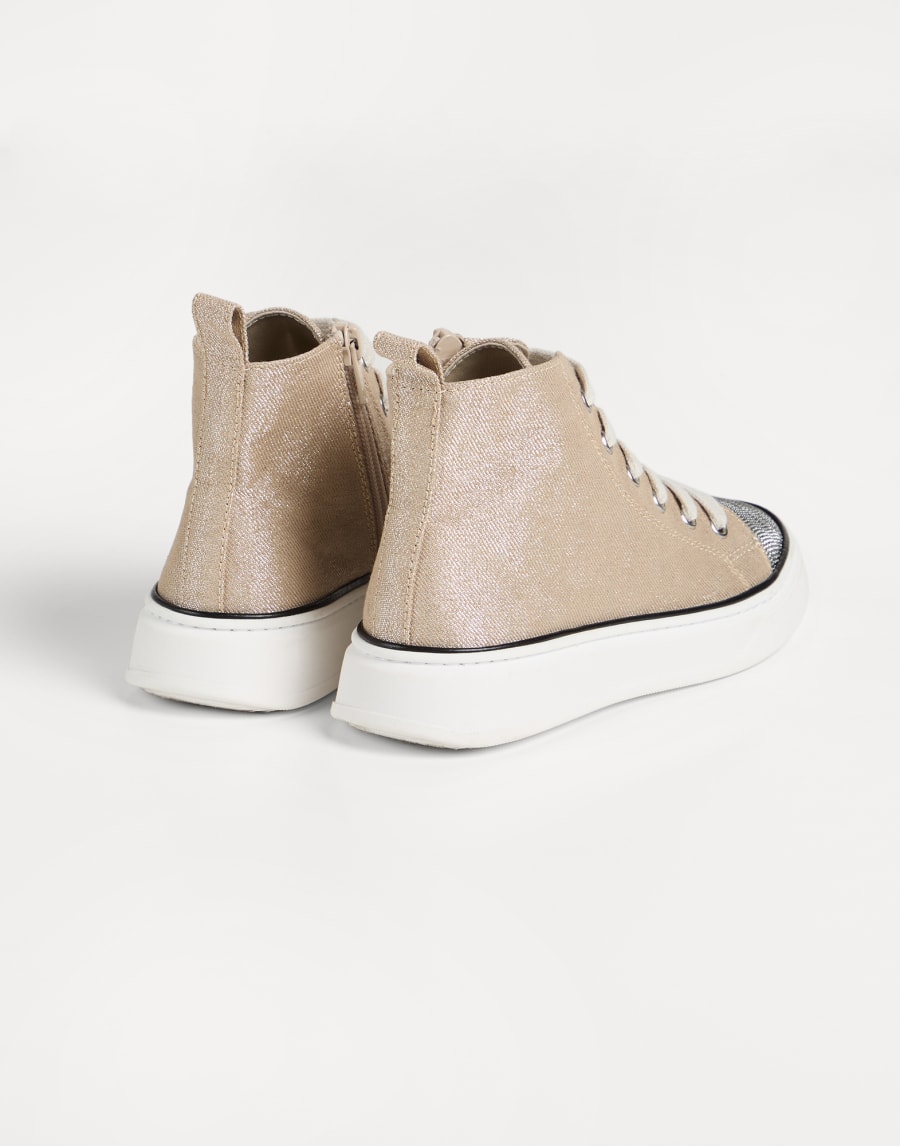 Sparkling denim sneakers Beige Girls - Brunello Cucinelli