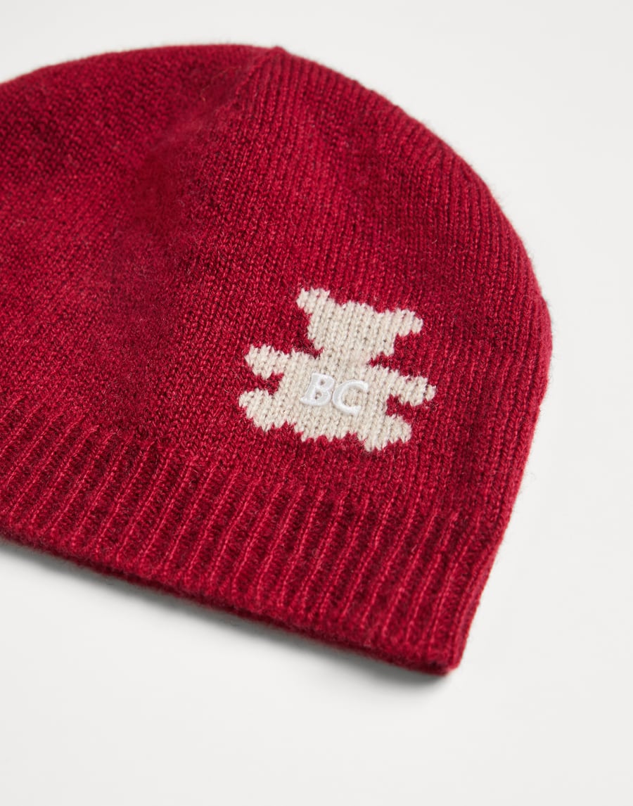 Baby Bernie jacquard beanie Red Baby - Brunello Cucinelli