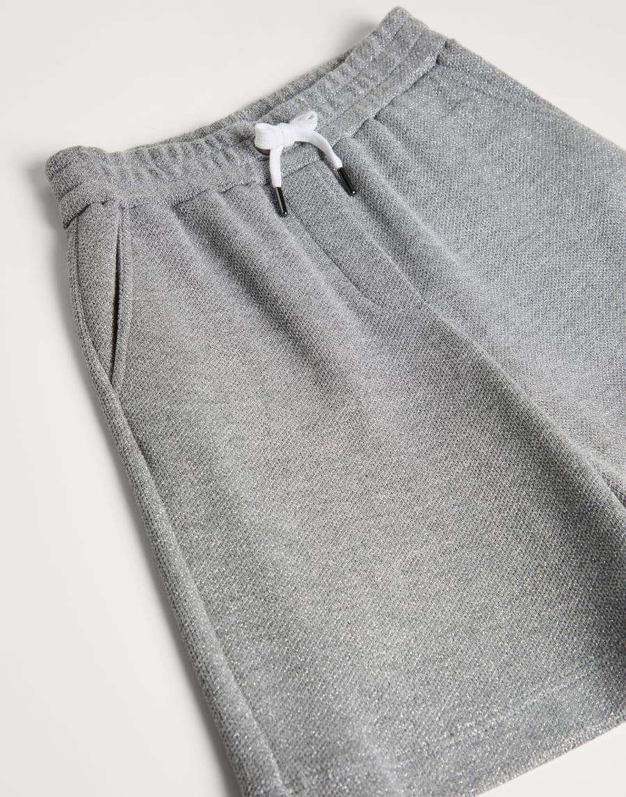 闪烁珠地布百慕大短裤 灰色 女童 - Brunello Cucinelli