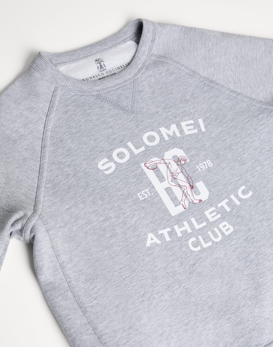 Sweatshirt aus Baumwoll-Sweatjersey Hellgrau Jungen - Brunello Cucinelli