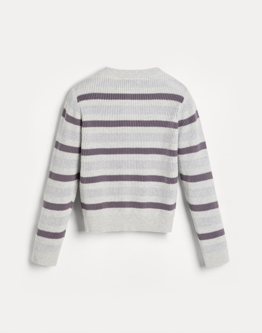 Cotton sparkling stripes cardigan Grey Girls - Brunello Cucinelli