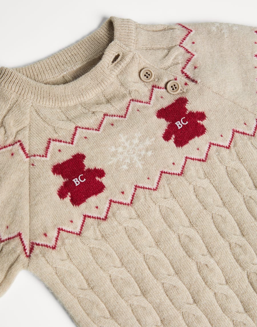 Baby Bernie jacquard sweater Beige Baby - Brunello Cucinelli