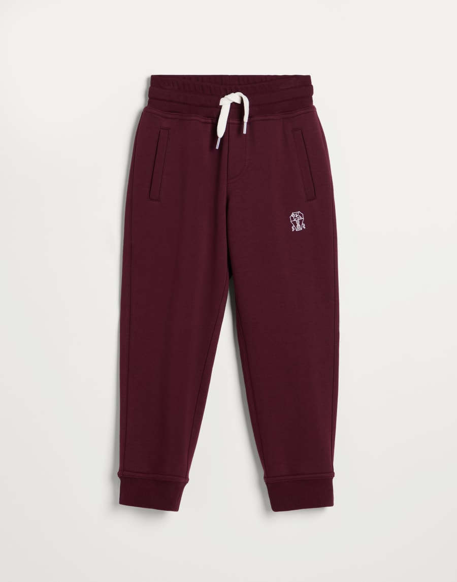 Trousers with drawstring Burgundy Boys - Brunello Cucinelli