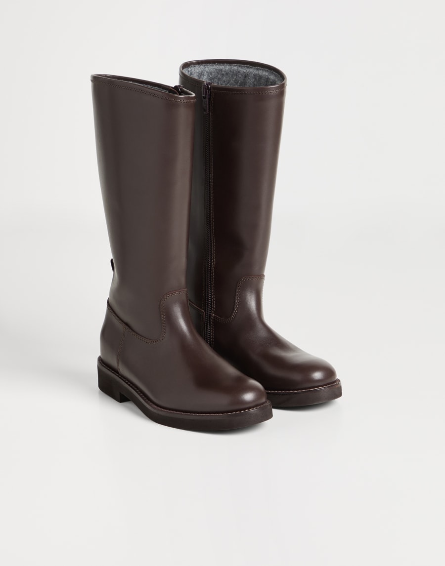 エクイストリアンブーツ ダークブラウン ガールズ - Brunello Cucinelli