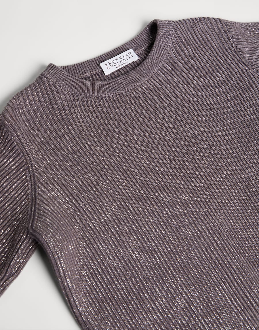 双线棉闪烁针织衫 薰衣草 女童 - Brunello Cucinelli