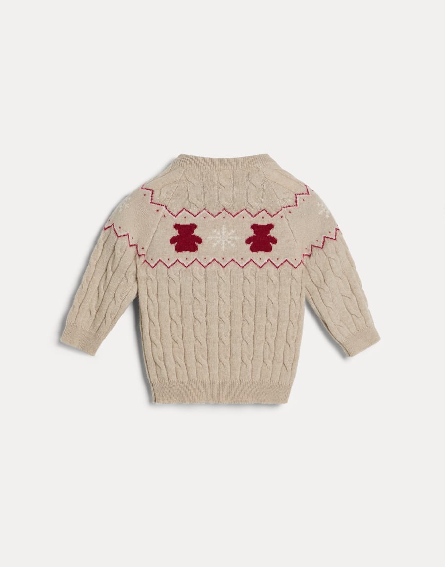 Baby Bernie jacquard sweater Beige Baby - Brunello Cucinelli
