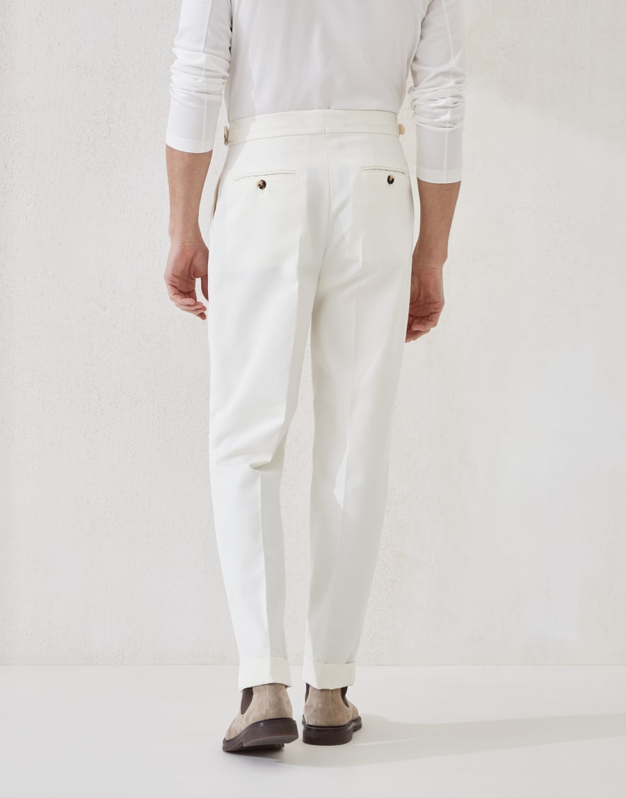Pantalone tailor fit in gabardina Panama Uomo - Brunello Cucinelli