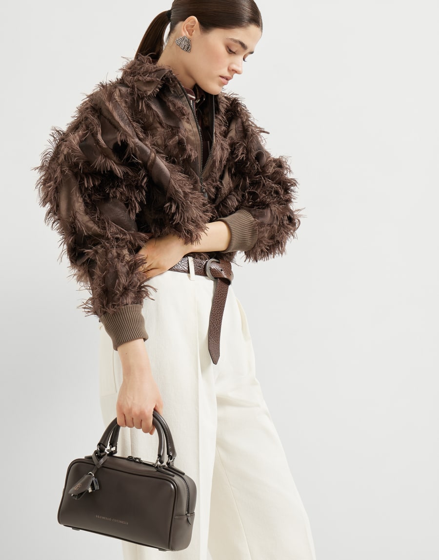 Сумка Boston Explorer из наппы Темный Шоколад Женщина - Brunello Cucinelli