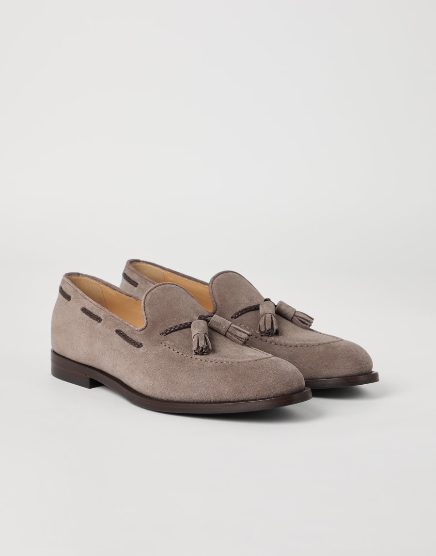 Suede loafers Dark Amber Smoke Man - Brunello Cucinelli
