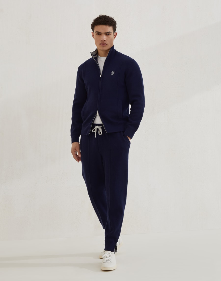 Double knit trousers Marine Blue Man - Brunello Cucinelli