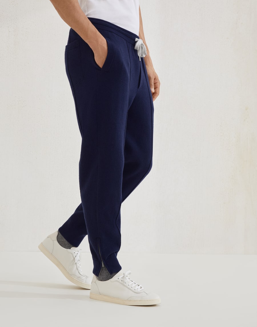 Double knit trousers Marine Blue Man - Brunello Cucinelli
