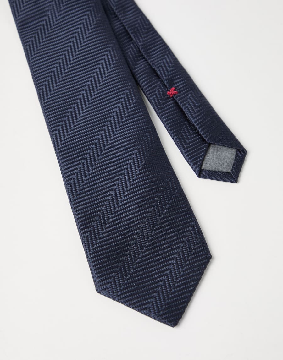 헤링본 넥타이 네이비 블루 남성 - Brunello Cucinelli