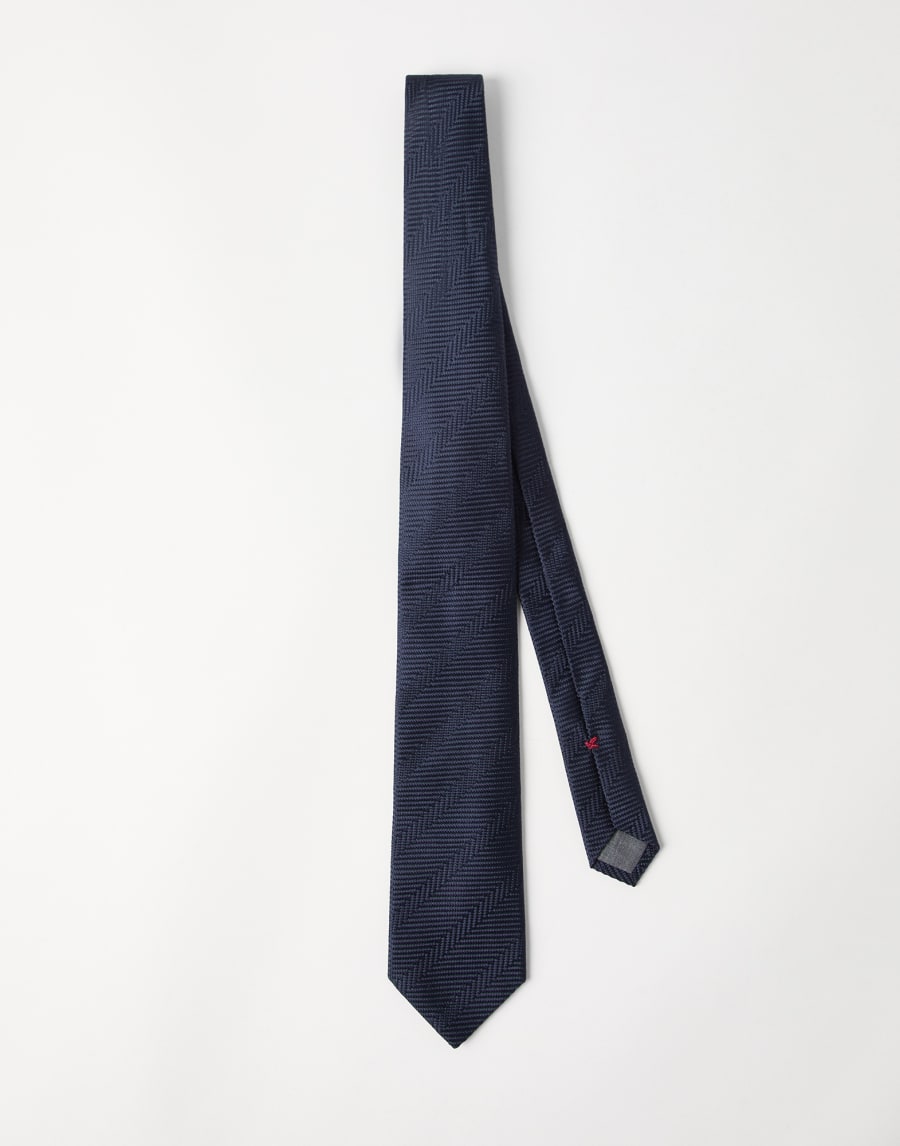 Herringbone necktie Navy Blue Man - Brunello Cucinelli