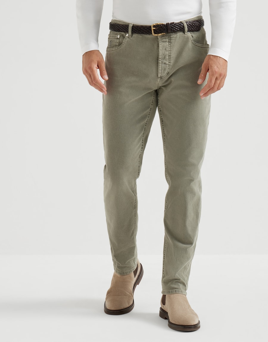 Pantalon en denim léger Vert Kaki Homme - Brunello Cucinelli