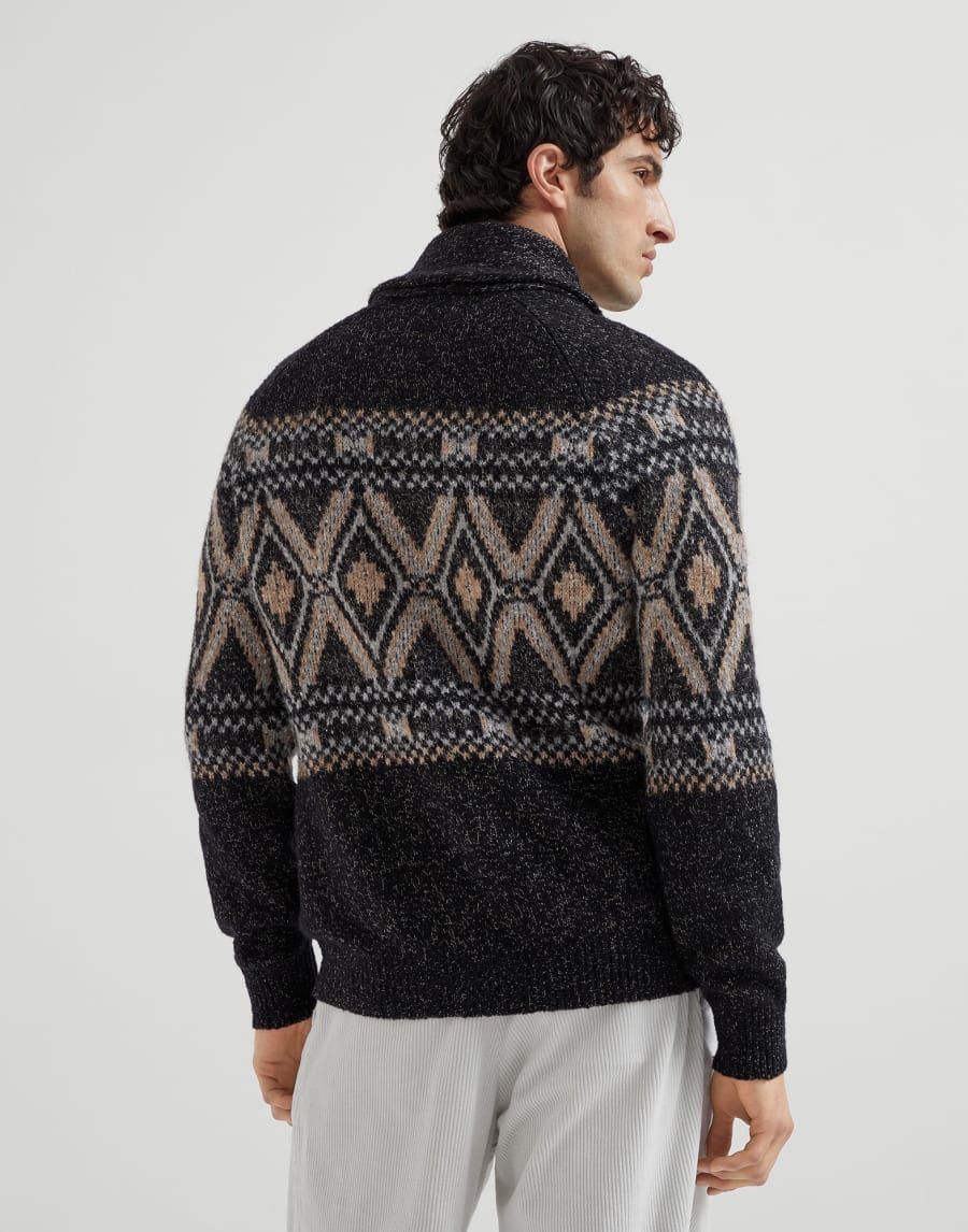 Cardigan with metal buttons Black Man - Brunello Cucinelli