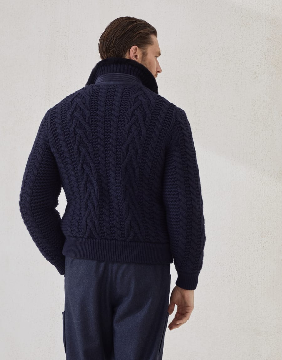 Bomber de piel de cordero Azul Hombre - Brunello Cucinelli