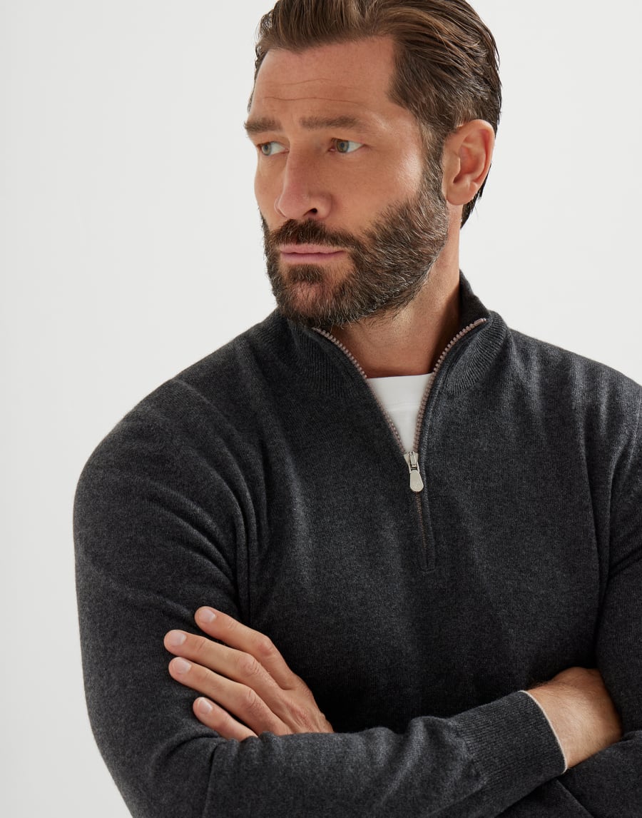 Pullover aus Kaschmir Kohlschwarz Herren - Brunello Cucinelli