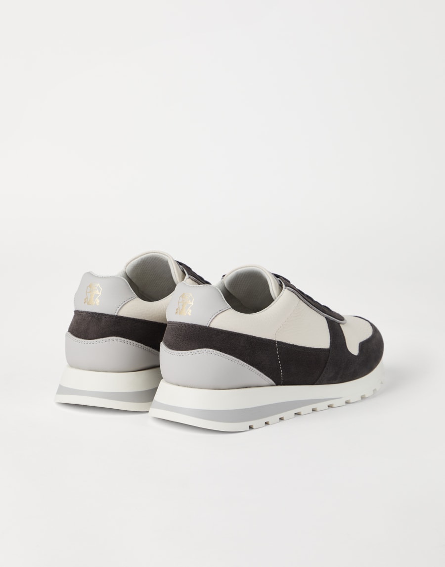 Calfskin and suede runners Chalk Man - Brunello Cucinelli