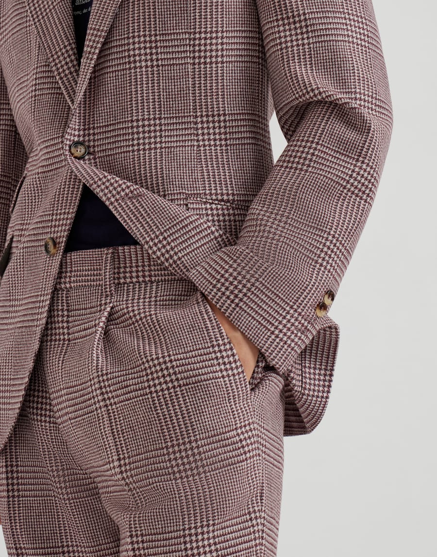 Prince of wales suit Purple-Red Man - Brunello Cucinelli