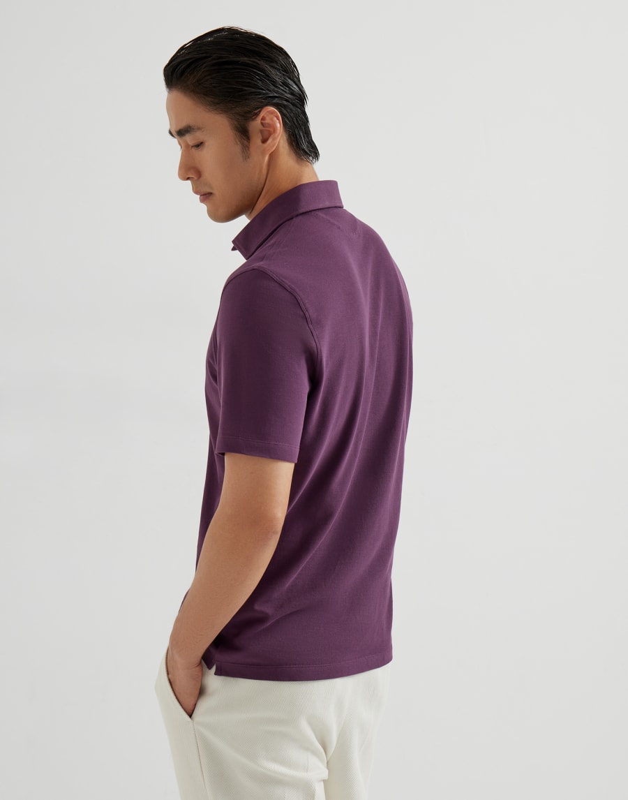 Piqué polo shirt Burgundy Man - Brunello Cucinelli