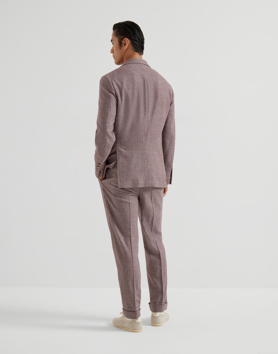 Prince of wales suit Purple-Red Man - Brunello Cucinelli